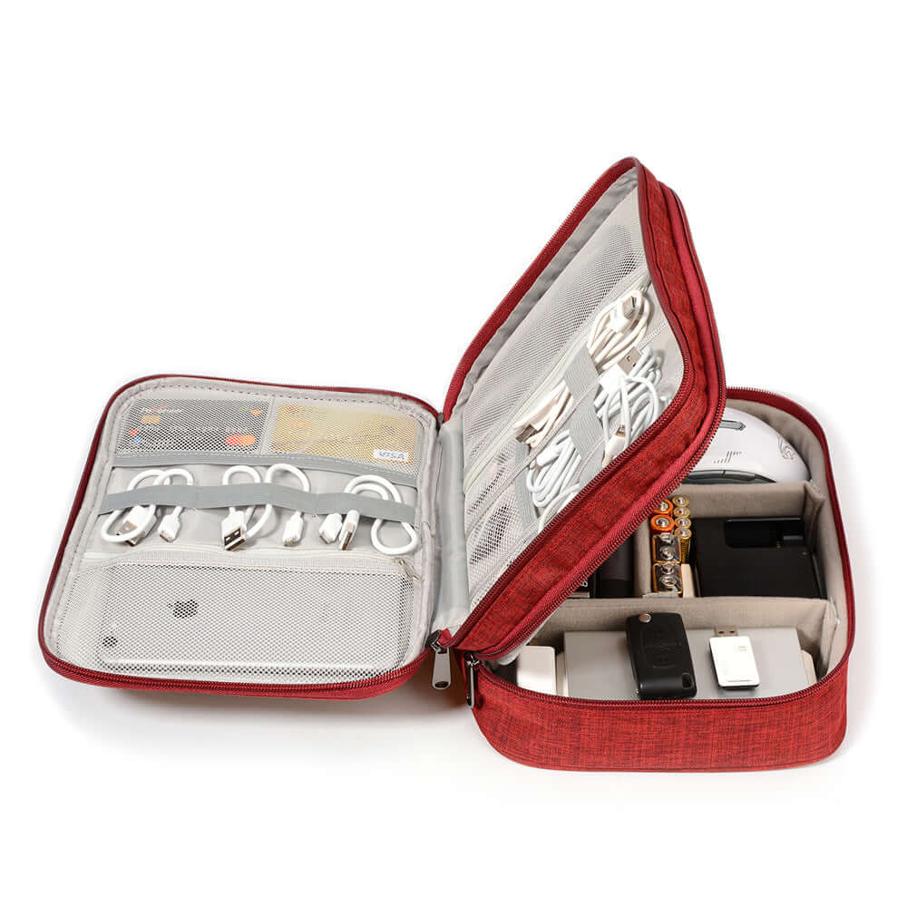 Foliroses™ Digital Nomad Tech Vault – Universal Travel Electronics &amp; Cable Organizer Case
