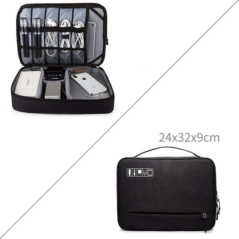 Foliroses™ Versatile Travel Gadget Pouch – Multi-Layer Waterproof Organizer for Tech & Beauty Essentials