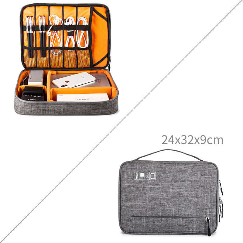 Foliroses™ Versatile Travel Gadget Pouch – Multi-Layer Waterproof Organizer for Tech & Beauty Essentials