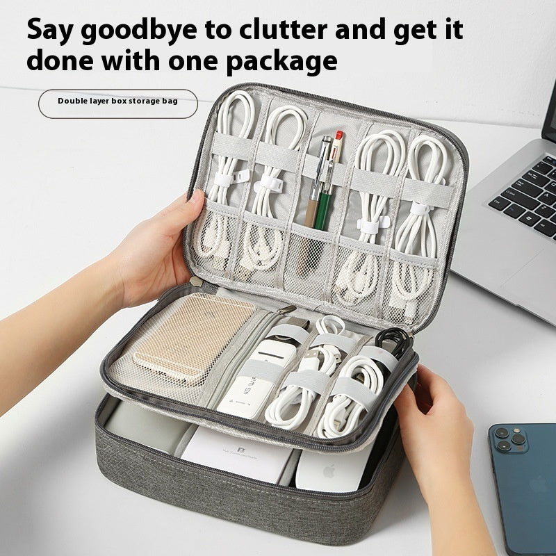 Foliroses™ Digital Frontier Pouch – Slim Portable Organizer for Cables, Power Banks & Tech Gear