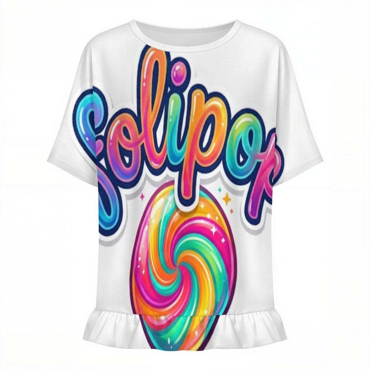 Women's Ruffle Hem Short Sleeve T-shirt