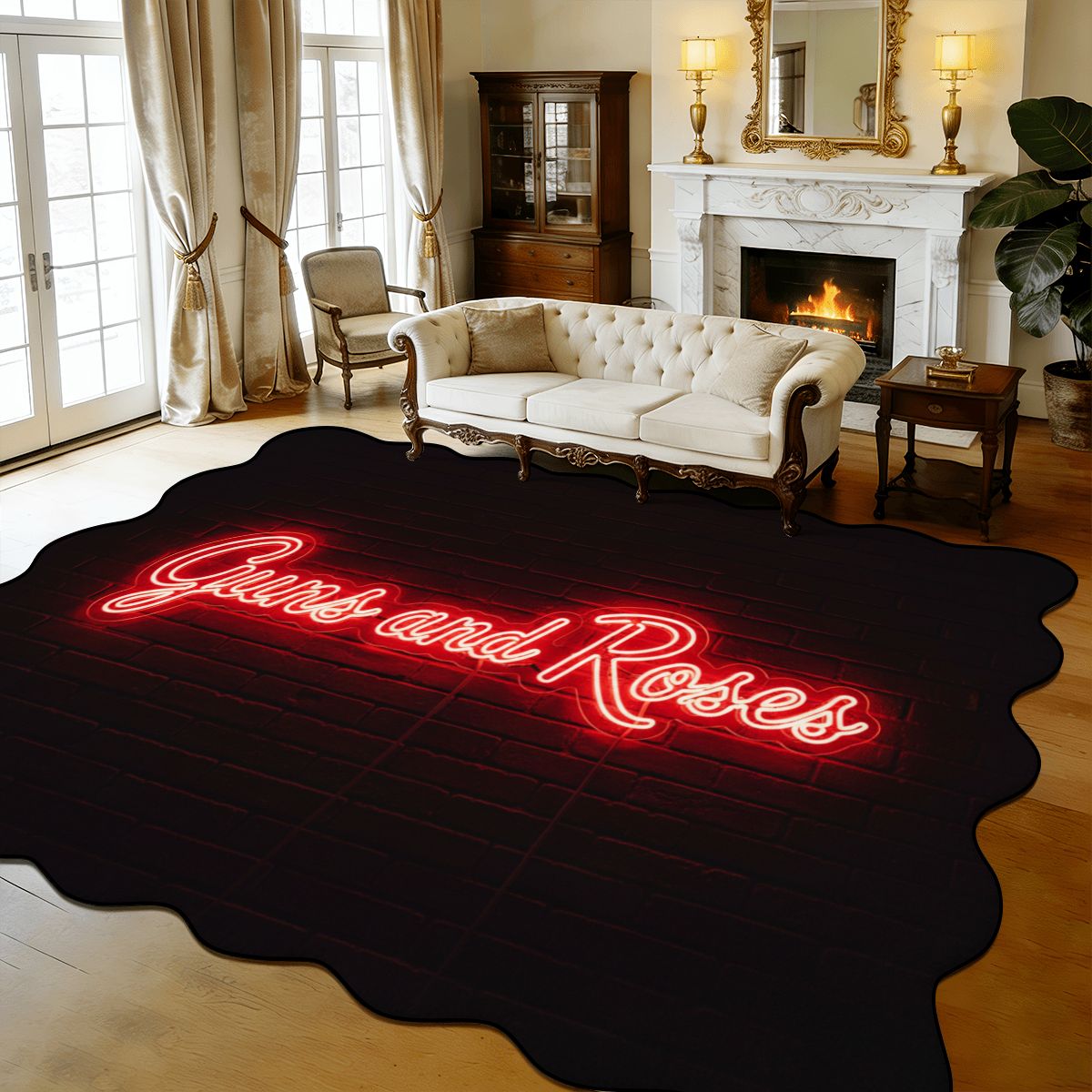 Scalloped Area Rug 168"x118"