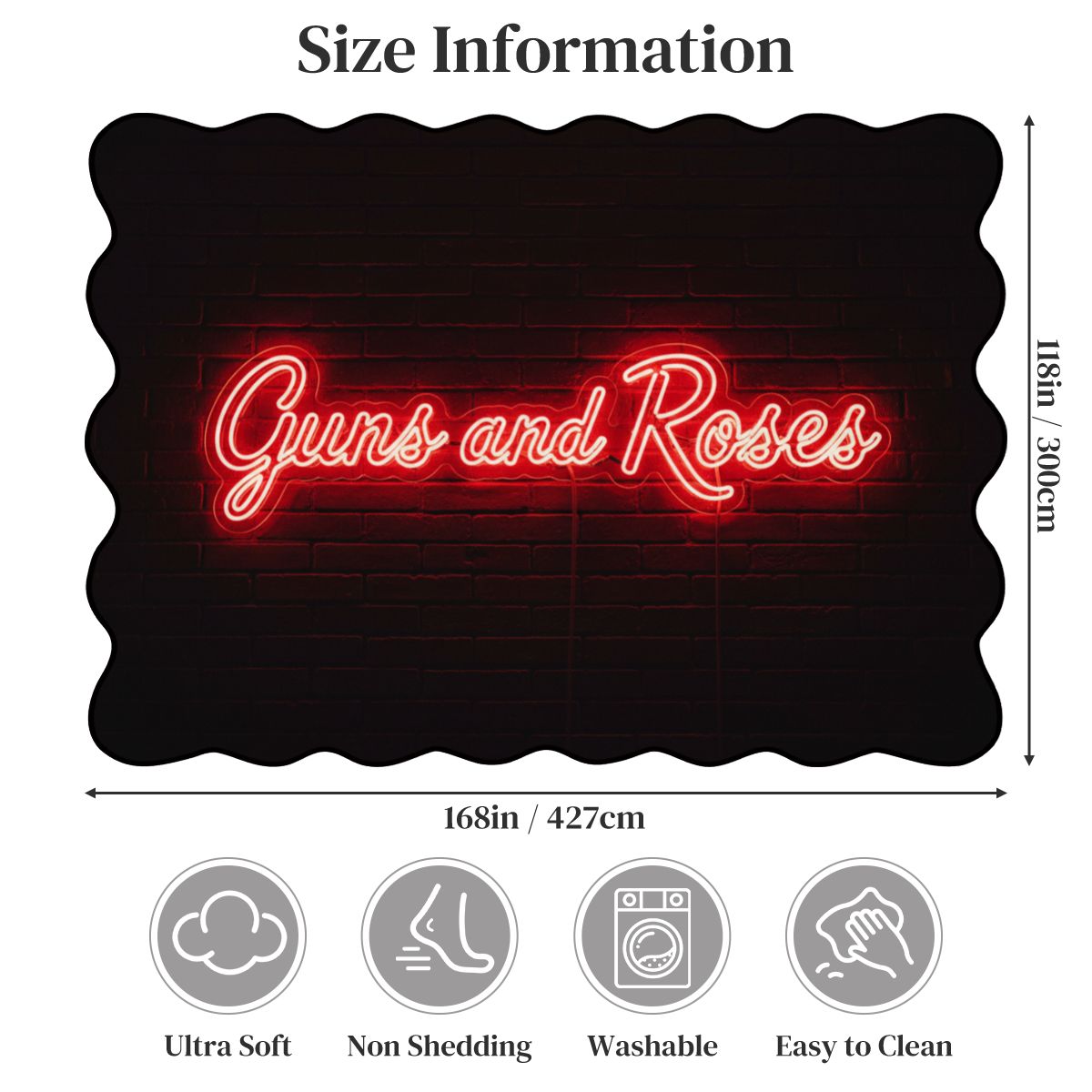 Scalloped Area Rug 168"x118"