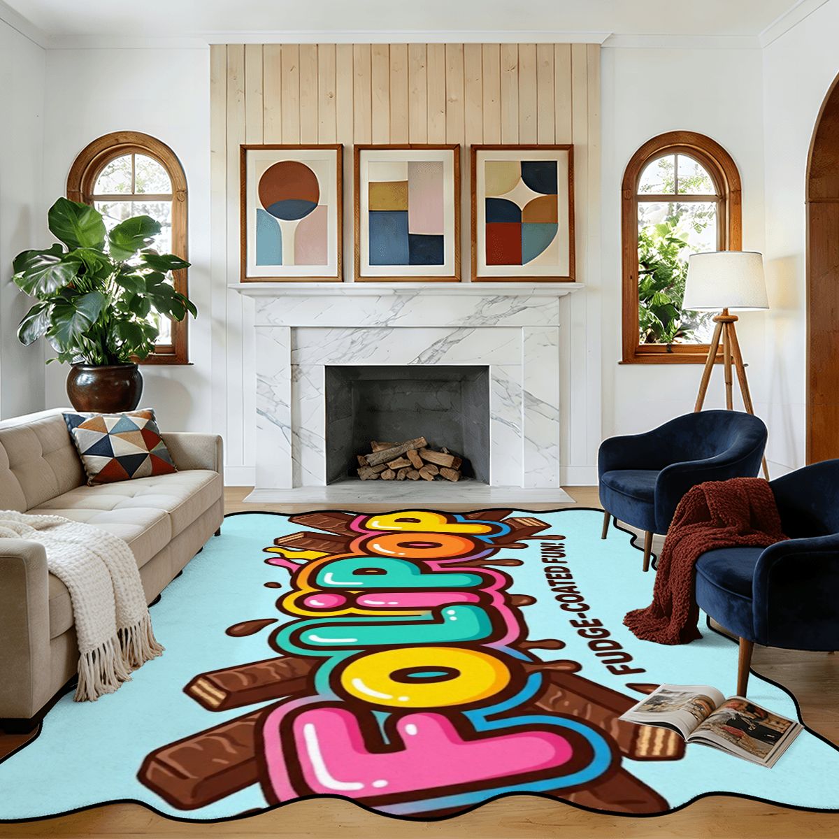 Scalloped Area Rug 120"x96"
