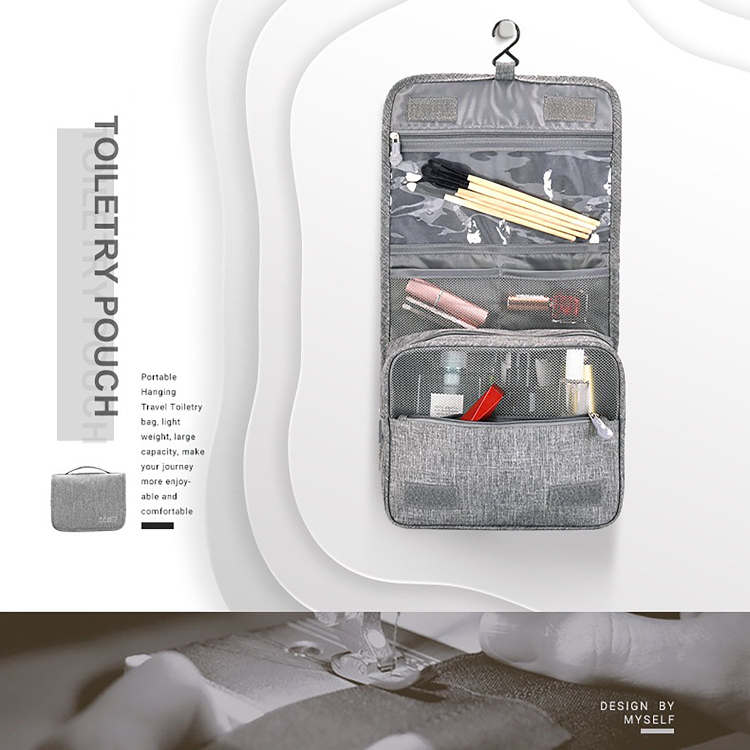 Foliroses™ Grand-Tour Hanging Toiletry Vault – Waterproof Large-Capacity Makeup & Wash Bag